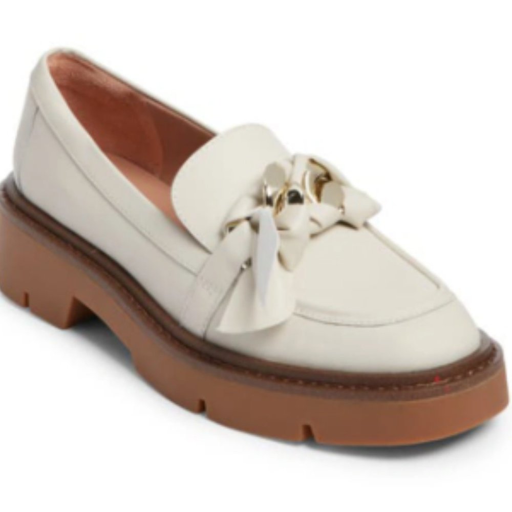 Chunky Ivory Nordstrom Notrinity Lea Lug Sole Loafer - Size 9.5